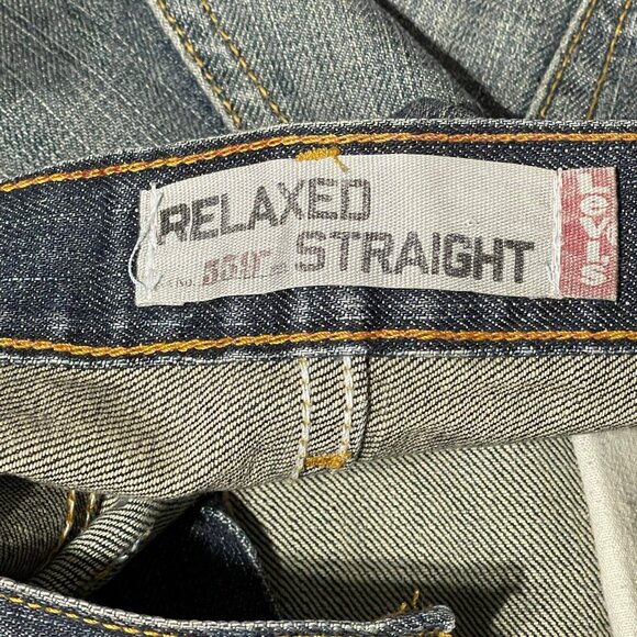 Levi’s 559 size 34x30 relaxed straight 100% cotton red tab blue jeans - Picture 6 of 9